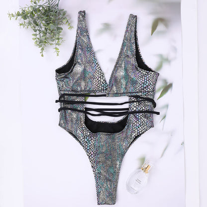 The Lacework — Lace-Up One-Piece Swimsuit by Siren's Boutique — colorway alternate