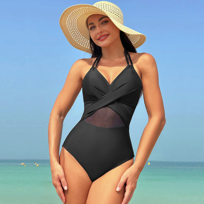 The Mesh — Halter Mesh One-Piece Swimsuit by Siren's Boutique