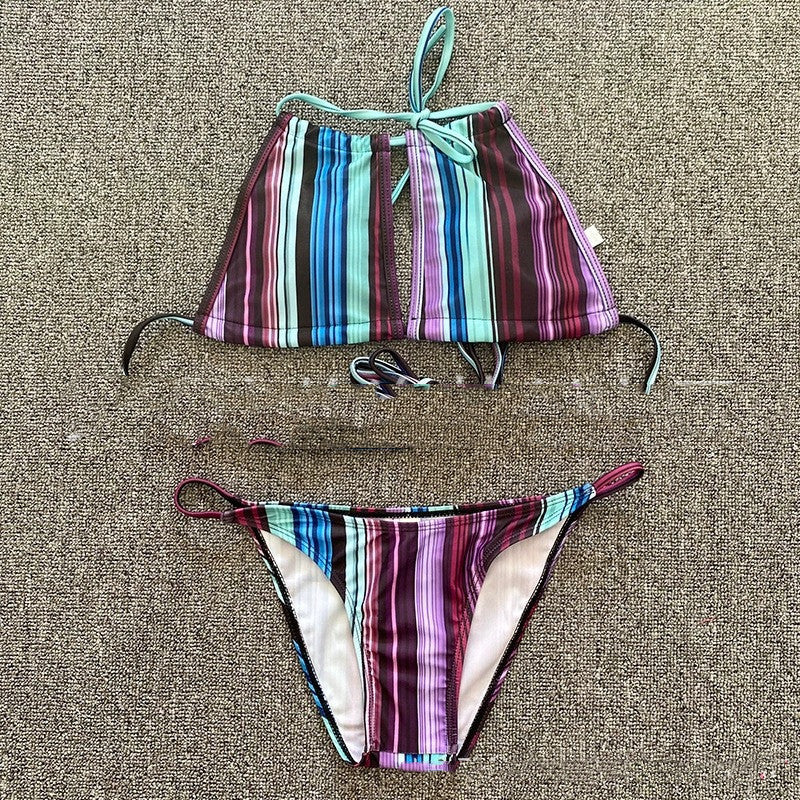 The Coastal Charm — Striped Bikini Set by Siren's Boutique