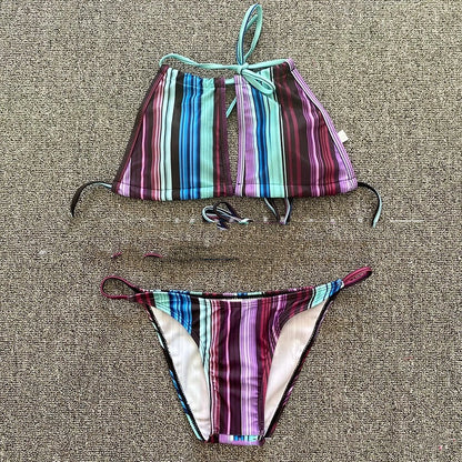 The Coastal Charm — Striped Bikini Set by Siren's Boutique