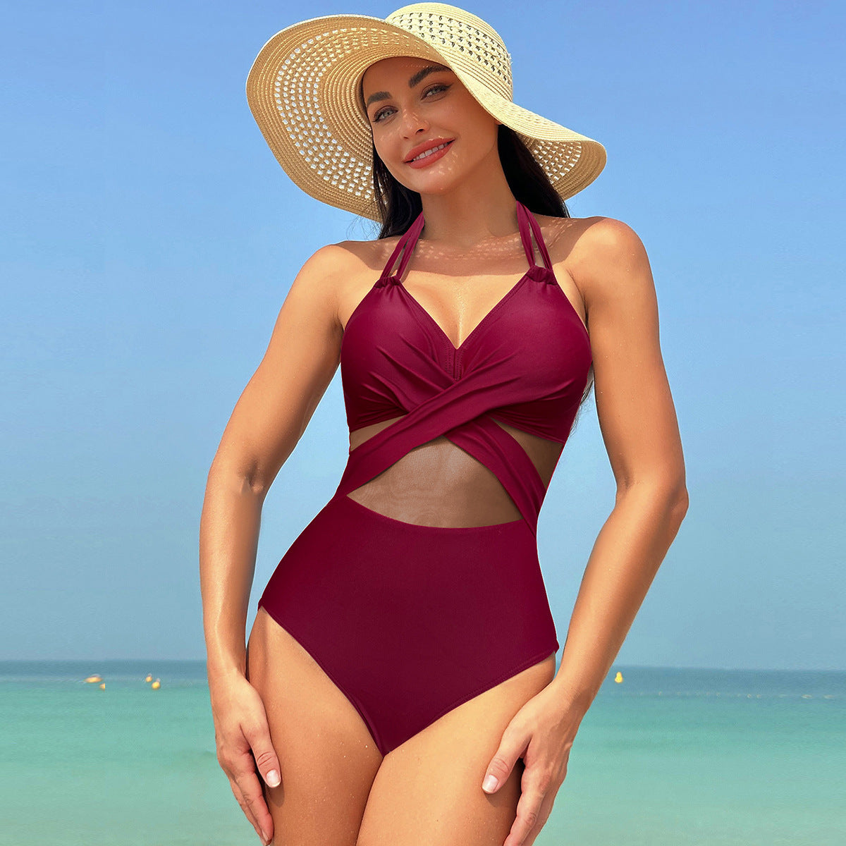 The Mesh — Halter Mesh One-Piece Swimsuit by Siren's Boutique