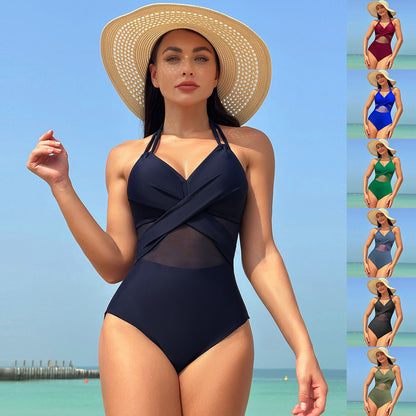 The Mesh — Halter Mesh One-Piece Swimsuit by Siren's Boutique